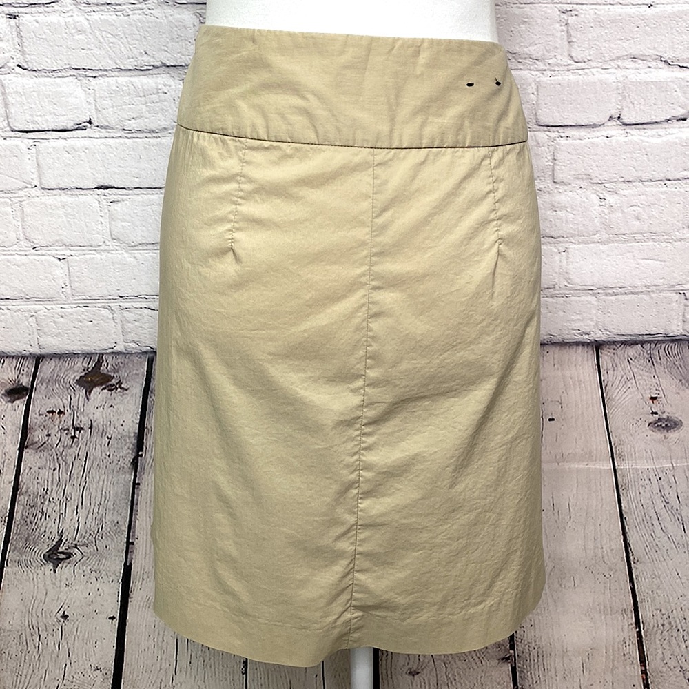 Banana Republic Pleated Skirt Pockets Khaki 8 NEW - Picture 5 of 8